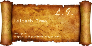 Leitgeb Irma névjegykártya
